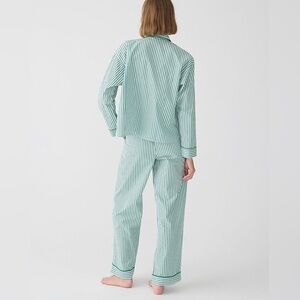 JCrew Longsleeve cropped pajama pant set striped cotton poplin BU654 TOP ONLY